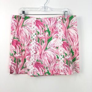 Lilly Pulitzer Pink White Floral Print Mini Skort